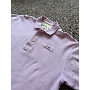 Orvis Signature Polo Short Sleeve Shirt Mens Med Pink Heavy Pique Cotton G1